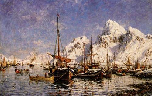 Gunnar Berg From Svolvar Harbor China oil painting art